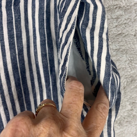 Beachy Linen Wide Leg Pinstripes Pants Size 16 Button Fly by Chadwicks - Picture 4 of 16